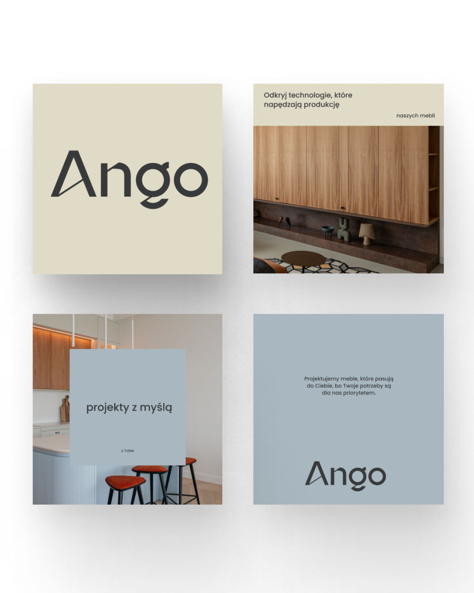 Realizacja social media dla Ango Meble - polskiej marki premium z branży wnętrzarskiej. Minimalistyczne, eleganckie projekty prezentujące drewniane meble w stylowych aranżacjach wnętrz. Spójna komunikacja wizualna podkreślająca jakość rzemiosła i ponadczasowy design. Przykład portfolio MOKO Creative Studio w obszarze marek wnętrzarskich, gdzie kluczową rolę odgrywa estetyka, kompozycja i prezentacja produktu w atrakcyjnym kontekście użytkowym.